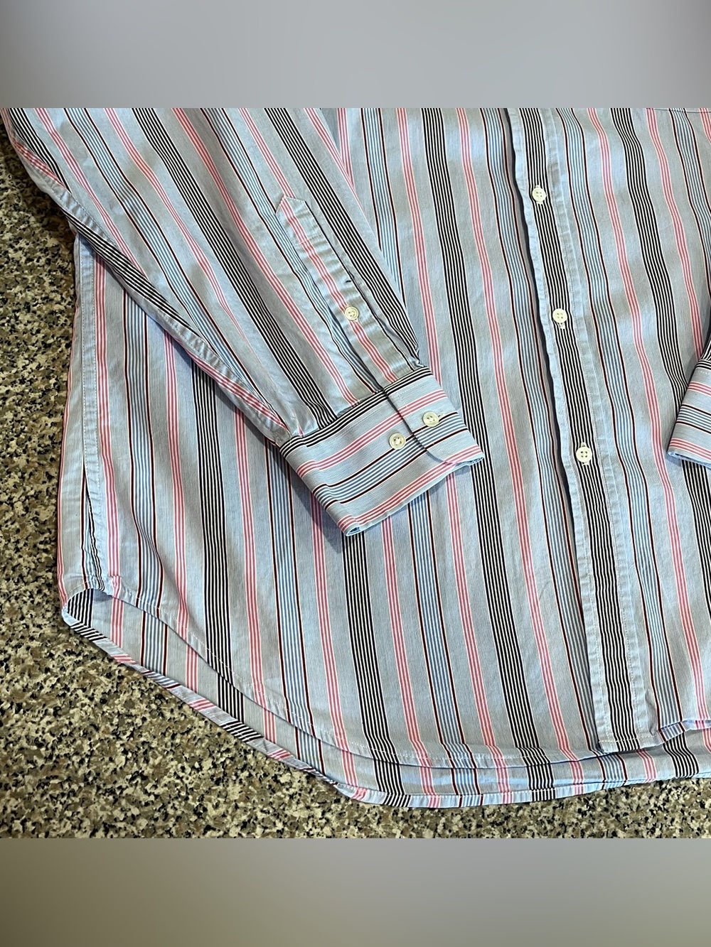 J McLaughlin Blue Stripe Button Down Shirt Mens XL - Picture 7 of 8